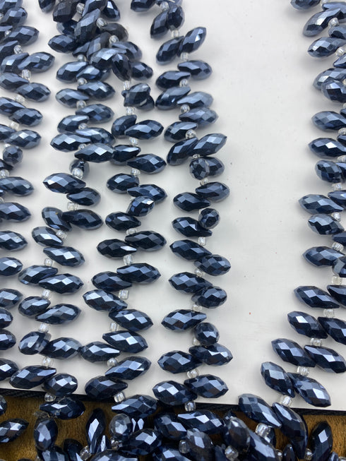 خرز كريستال بيضوي